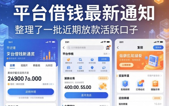 平台借钱最新通知：整理了一批近期放款活跃的口子