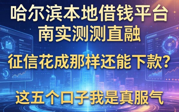 哈尔滨本地借钱平台实测：征信花成那样还能下款？这五个口子我是真服气