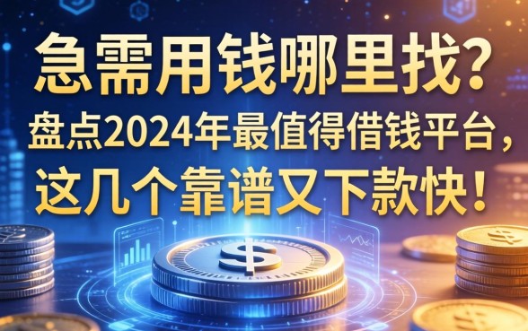 急需用钱哪里找？盘点2024年最值得借钱平台，这几个靠谱又下款快！