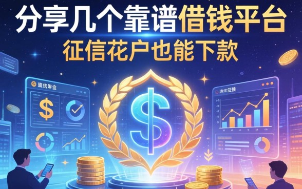 分享几个靠谱的借钱平台推广，征信花户也能下款