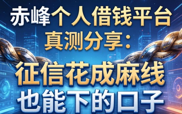 赤峰个人借钱平台实测分享：征信花成麻花也能下的口子