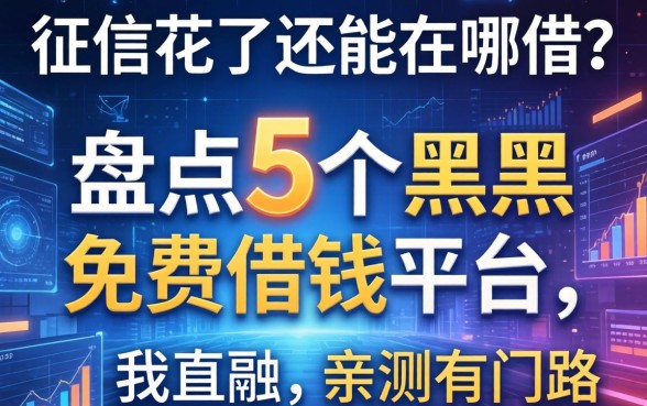 征信花了还能在哪借？盘点5个黑户免费借钱平台，亲测有门路