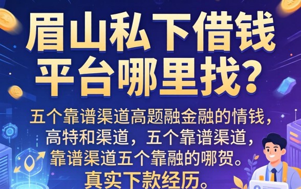 眉山私下借钱平台哪里找？分享五个靠谱渠道及真实下款经历