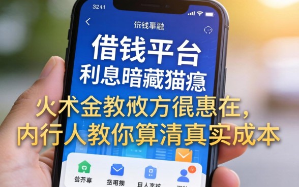 手机借钱平台利息暗藏猫腻，内行人教你算清真实成本