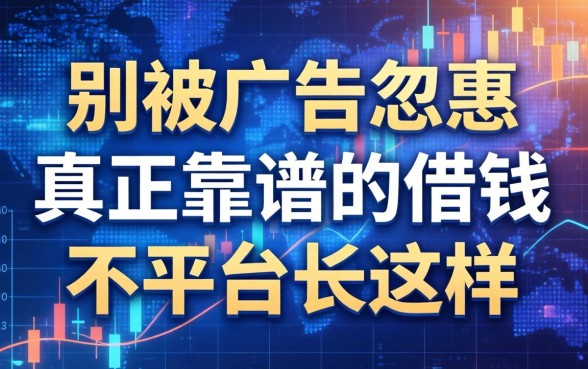 别被广告忽悠，真正靠谱的借钱不平台长这样