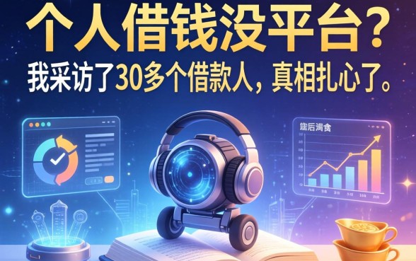 个人借钱没平台？我采访了30多个借款人，真相扎心了