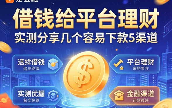 借钱给平台理财：实测分享几个容易下款的渠道