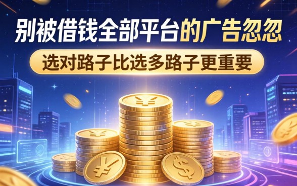 别被借钱全部平台的广告忽悠，选对路子比选多路子更重要