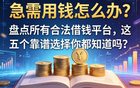 急需用钱怎么办？盘点所有合法借钱平台，这五个靠谱选择你都知道吗？