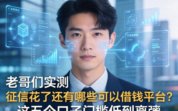 老哥们实测：征信花了还有哪些可以借钱的平台？这五个口子门槛低到离谱