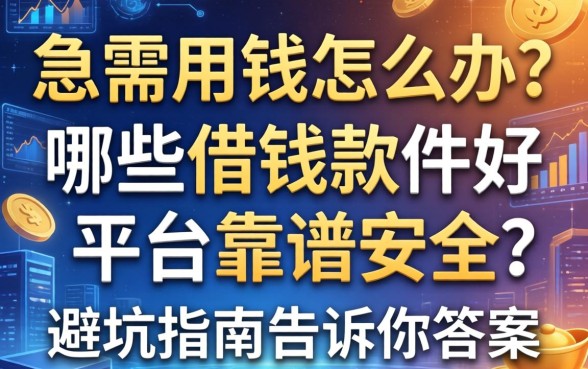 急需用钱怎么办？哪些借钱软件好平台靠谱安全？这篇避坑指南告诉你答案