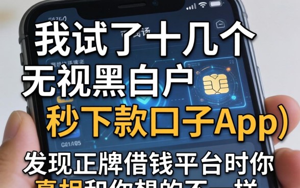 我试了十几个无视黑白户秒下款口子app，发现正牌借钱平台的真相和你想的不一样