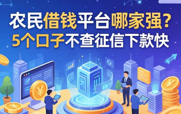 农民借钱平台哪家强？这5个口子不查征信下款快