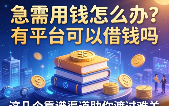 急需用钱怎么办？有平台可以借钱吗？这几个靠谱渠道助你渡过难关