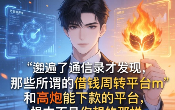 我翻遍了通讯录才发现，那些所谓的借钱周转平台m和高炮能下款的平台，根本不是你想的那样