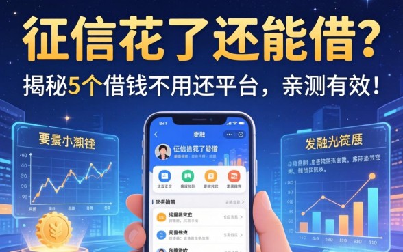 征信花了还能借？揭秘5个借钱不用还平台，亲测有效！