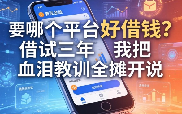 手机哪个平台好借钱？试错三年，我把血泪教训全摊开说