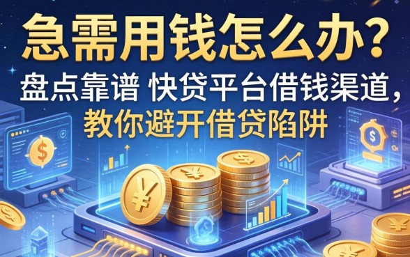 急需用钱怎么办？盘点靠谱的快贷平台借钱渠道，教你避开借贷陷阱