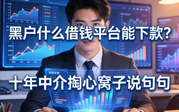 黑户什么借钱平台能下款？十年中介掏心窝子说几句