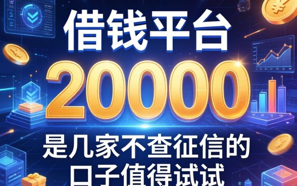 借钱的平台20000，这几家不查征信的口子值得试试