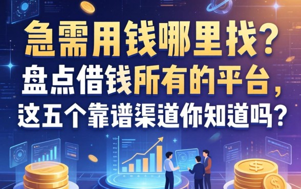 急需用钱哪里找？盘点借钱所有的平台，这五个靠谱渠道你知道吗？