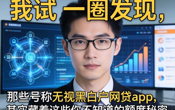 我试了一圈发现,那些号称无视黑白户的网贷app,其实藏着这些你不知道的额度秘密