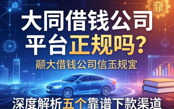 大同借钱公司平台正规吗？深度解析五个靠谱下款渠道