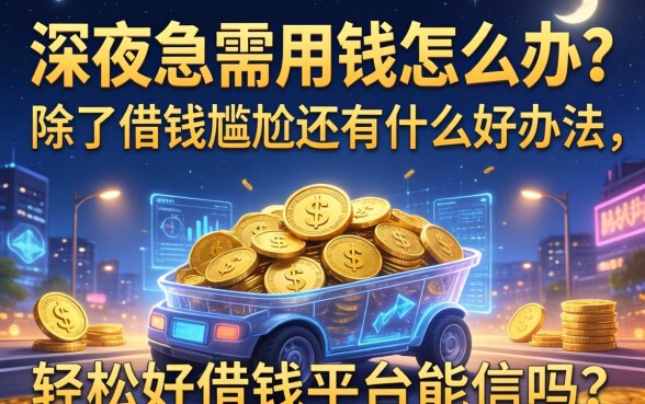 深夜急需用钱怎么办？除了借钱尴尬还有什么好办法，轻松好借钱平台能信吗？