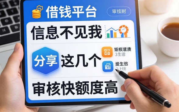 借钱平台信息不见我分享这几个，审核快额度高
