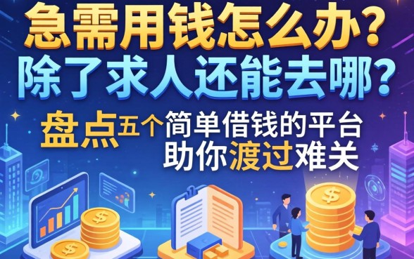 急需用钱怎么办？除了求人还能去哪？盘点五个简单借钱的平台助你渡过难关
