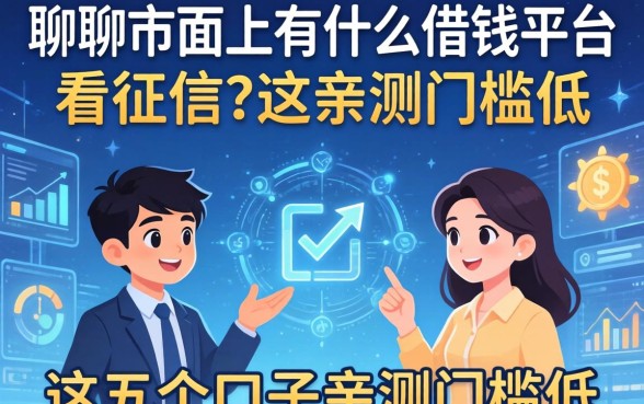 聊聊市面上有什么借钱平台不看征信？这五个口子亲测门槛低