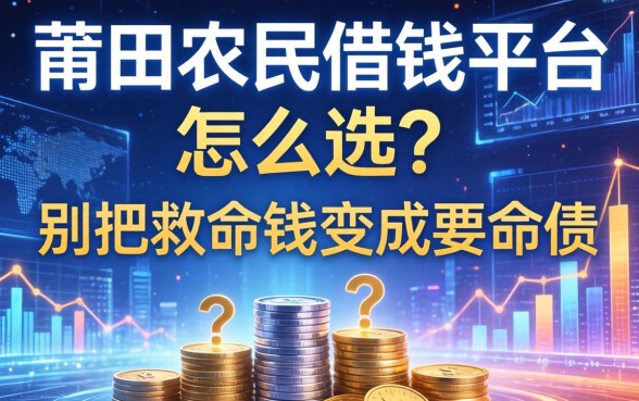 莆田农民借钱平台怎么选？别把救命钱变成要命债