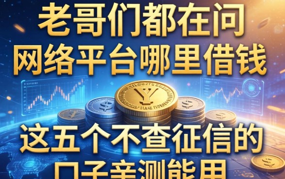 老哥们都在问网络平台哪里借钱，这五个不查征信的口子亲测能用