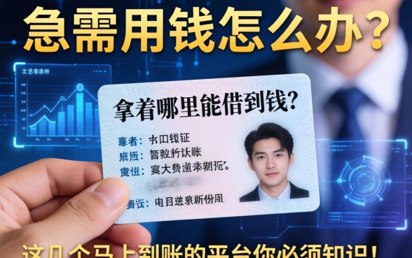 急需用钱怎么办？拿着身份证哪里能借到钱？这几个马上到账的平台你必须知道！