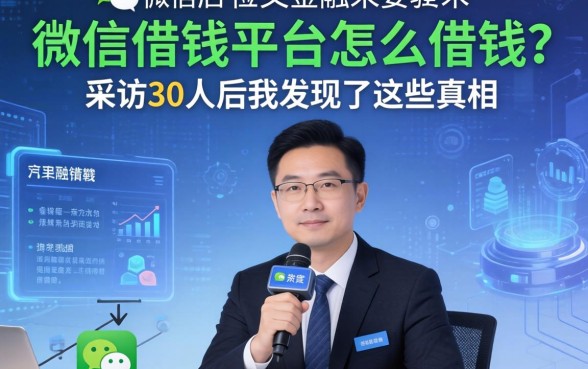 微信借钱平台怎么借钱？采访30人后我发现了这些真相