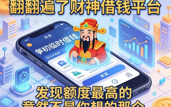我翻遍了财神借钱平台和手机临时借钱平台，发现额度最高的竟然不是你想的那个
