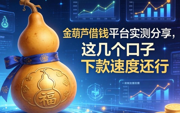 金葫芦借钱平台实测分享，这几个口子下款速度还行