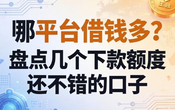哪平台借钱多？盘点几个下款额度还不错的口子