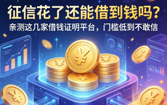 征信花了还能借到钱吗？亲测这几家借钱证明平台，门槛低到不敢信