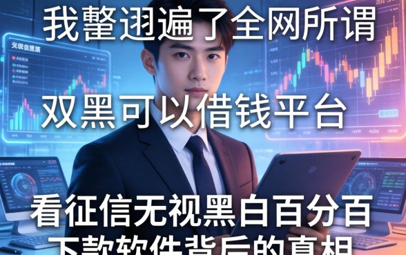 我翻遍了全网所谓的双黑可以借钱的平台，发现不看征信无视黑白百分百下款软件背后的真相