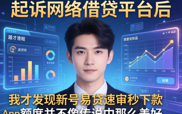 起诉网络借钱平台后,我才发现新号易贷速审秒下款app的额度并不像传说中那么美好