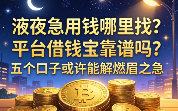 深夜急用钱哪里找？平台借钱宝靠谱吗？这五个口子或许能解燃眉之急