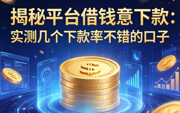 揭秘平台借钱意下款：实测几个下款率不错的口子