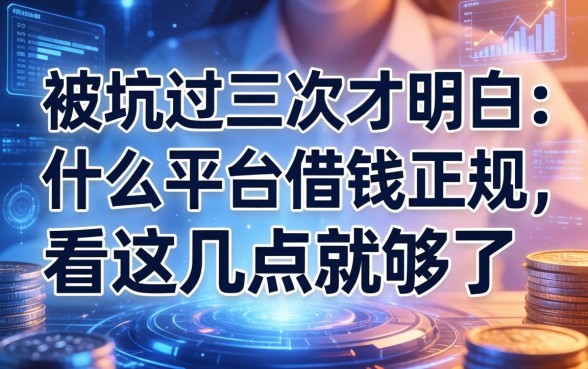 被坑过三次才明白：什么平台借钱正规，看这几点就够了