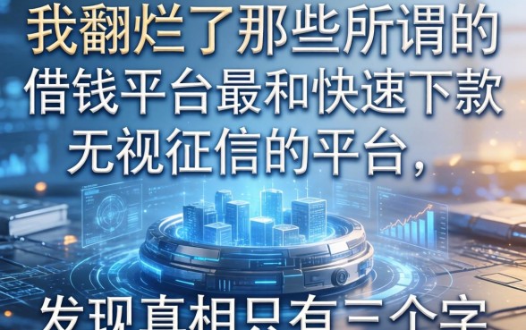 我翻烂了那些所谓的借钱平台最和快速下款无视征信的平台，发现真相只有三个字