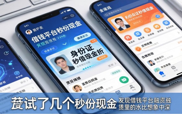 我试了几个手机身份证秒借现金的平台，发现借钱平台融资平台里的水比想象中深