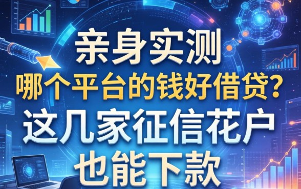 亲身实测：哪个平台的钱好借钱？这几家征信花户也能下款