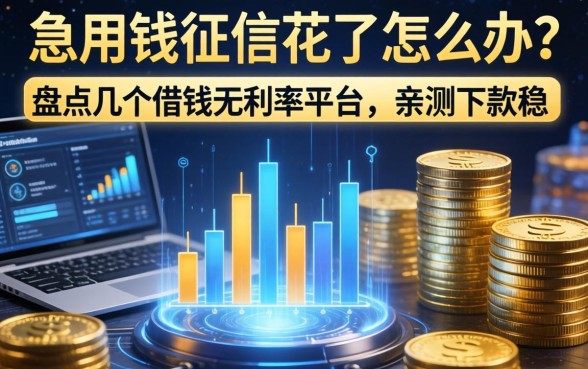 急用钱征信花了怎么办？盘点几个借钱无利率平台，亲测下款稳