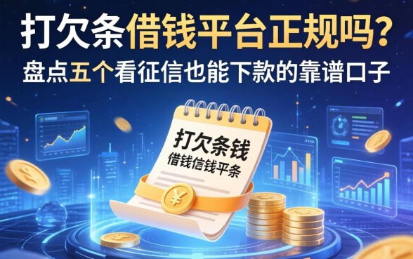 打欠条借钱平台正规吗？盘点五个不看征信也能下款的靠谱口子