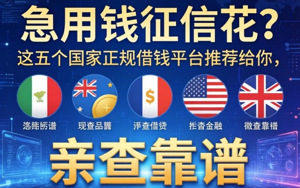急用钱征信花？这五个国家正规借钱平台推荐给你，亲测靠谱